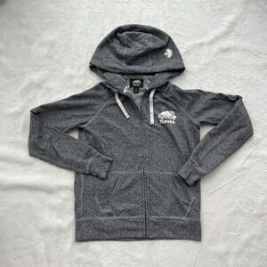 Roots Canada Hoodie Womens M Heather Gray Full Zip Sports Long Sleeve Sweatshirt